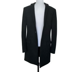All Saints Wool Italian Cloth Overcoat Black Size 36